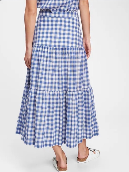 GAP Dresses & Skirts - GAP Blue Gingham Tiered Maxi Skirt - Women